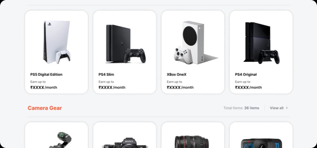 Find the gadgets you want to rent